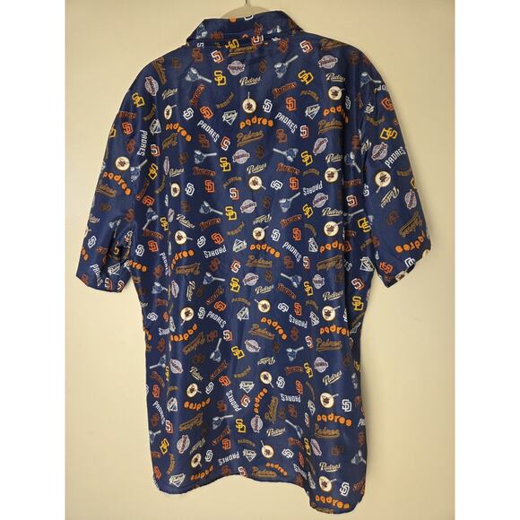 BDG MLB San Diego Padres Men's XL Button Front Blue Polyester Southwest - Picture 5 of 8